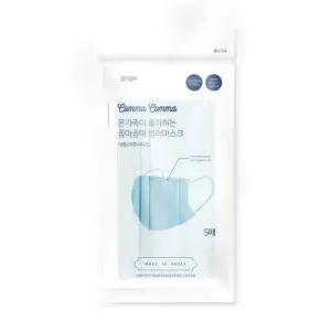 꼼마꼼마 마스크 에티켓 비말 형 어른 라이트블루 25개