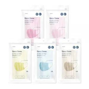 꼼마꼼마  마스크 온가족 컬러 데일리 일상용품 5매