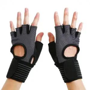 손목보호 여성 메쉬 헬스장갑 쿠션 싸이클반장갑 헬스반장갑 M (그레이)