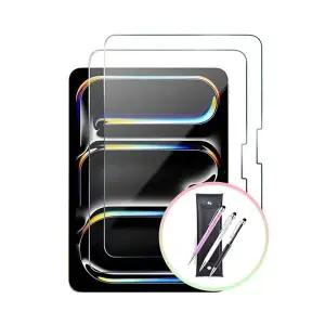 [에이치플러스몰]bns 아이패드 프로11 1세대 강화유리 2매 세트+크리스탈펜