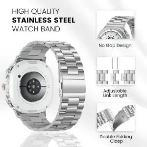 삼성 갤럭시 워치 8 클래식 46mm용 스테인리스 스틸 스트랩 메탈 시계줄 팔찌 삼성 워치 8 40mm-44mm 밴드