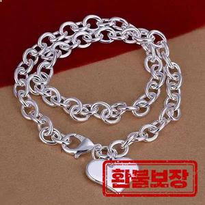 여성을위한 925 스털링 실버 클래식 두꺼운 체인 하트 잠자리 펜던트 목걸이 패션 파티 웨딩 액세서리 쥬얼