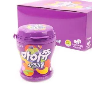크라운) 마이쮸 자일리톨 포도 110g (통)(1타 6개입) 26.09.28/과일맛/사탕/간식/달콤한/캔디/후식/입냄새