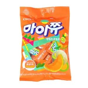 크라운 마이쮸 캔털루프 멜론 필로우 100gx10개 반박스/과일맛/사탕/간식/달콤한/캔디/후식/입냄새/제거/식