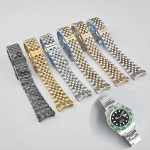 NH35 SUB GMT 주빌리 케이스용 20mm 시계줄 316L 스테인리스 스틸 스트랩 버터플라이 히든  브레이슬릿 유