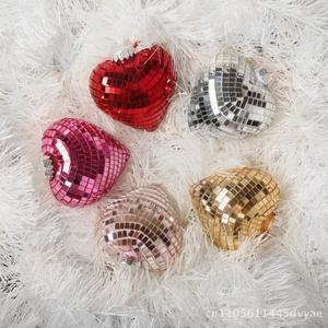 디스코 피치 하트 미러볼 무대 조명 레이저 KTV 소품 반사 촬영 볼 러브 해외 무역 9cm 수제