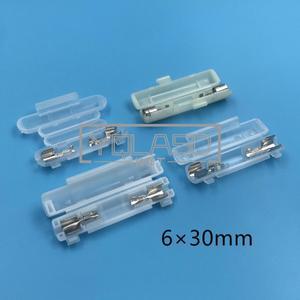 흰색 이중 유리관 퓨즈 거치대 플립 타입 박스 소켓 AC 어셈블리 터미널 포함 1 세트 6x30mm