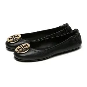 MUST IT_ 여성 미니 트래블 발렛 블랙골드 플랫 슈즈 50393 013