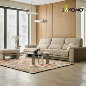 [자코모] 마몽 리클라이너 4인 젠위브 패브릭 소파+스툴