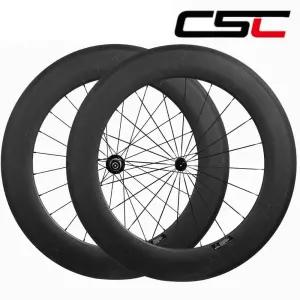 CSC 88림 카본 뚱림 클린처 리어 휠셋 픽시 바이크 트랙 프론트 700C 무광 자전