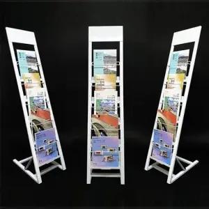 카달로그 잡지 팜플렛 거치대 1열 5단 꽂이 전단지 WH WFLX71W