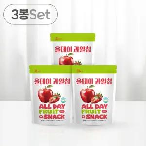 퓨어잇 올데이 동결건조 과일칩 사과딸기 3봉세트 100천연간식 과일 과자 아기 뻥과자