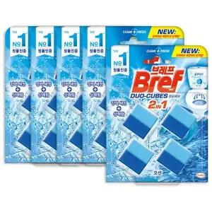 브레프 듀오큐브 변기세정제 오션, 4입, 5개 (총 20개)
