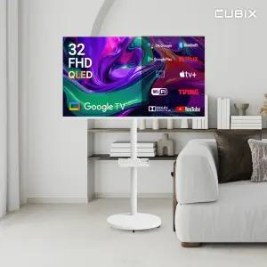 무빙큐빅스 화이트에디션 32인치 FHD QLED 삼탠바이미 퍼스트 셋트 이동식 스마트TV 삼텐바이미 중소바이미