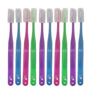 치과납품/두줄칫솔 10개+캡10개/교정 치과 치과용칫솔