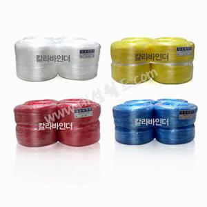 칼라바인더 -4롤 /빨강 파랑 노랑 흰색 / 포장 비닐 끈 / 대성월드