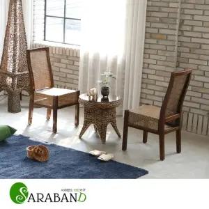 사라방드 라탄 티테이블세트 05BW우드 식탁의자 카페의자 테라스테이블