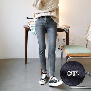 수비진 SP130 융기모 허리스판 딥그레이시블루 스키니진/기모스키니/여성청바지