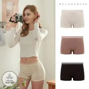 이지 레이온스판 모달 여드로즈팬티 네모팬티 여성사각팬티 3종세트