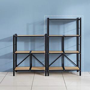 [엘린까사] 원터치 접이식 폴딩선반 내추럴 다용도 철제 앵글 베란다 수납선반 진열대 수납장