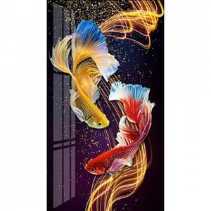 잉어의유영2(세로) 보석십자수  (원형큐빅/전체)YD