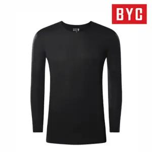 BYC 보디히트 남성 긴팔티 베이직 발열내복 내의 상의 블랙 DBS0147