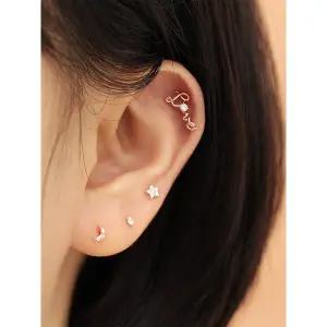 [미니멀피어싱]14K 골드 큐빅 러브 피어싱 귀걸이