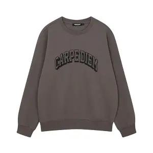 공용) 레터링 그래픽 맨투맨 티셔츠(세미오버핏)_AM4WTS891-DG