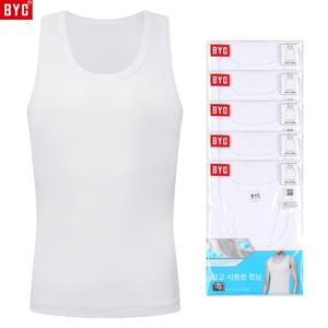BYC 남성 런닝 5매 순면 자카드 비즈니스 변화직 남자 민소매 나시 여름 시원한 가벼운 주니어 5S_BYE1007