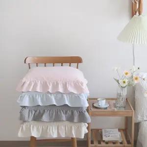 끈있는 내추럴 린넨 순면 의자 방석 커버 (솜포함)