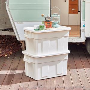 [리벤스](1 + 1)자우버탁 그란데 대용량 수납 캠핑박스 리빙박스 75L (아이보리) + 전용 상판 2P 증정