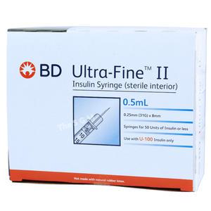 328821 비디 울트라파인2 인슐린 주사기 1박스 100개[31G 8mm 0.5ml]BD 펜니들 주사바늘  울트라파인