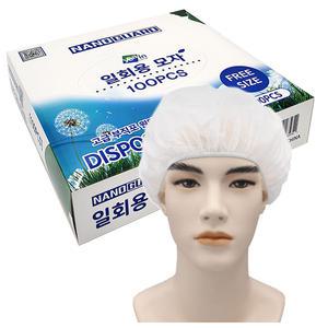 [나노가드] 라운드캡 일회용 부직포 위생모 (25g) 일반중량 1000매입(100매x10팩) - 위생모자 방진모