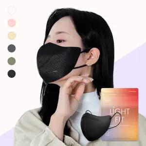 필나인 라이트핏 2D 새부리형 KF94 컬러 마스크 대형 지퍼백 25매입