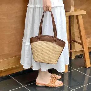 라탄 라운드 숄더백 호보백 데일리 여성 가방