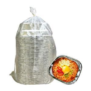 [기타]삼아 프리미엄 두꺼운 알루미늄 라면용기 은박냄비 50개 한강라면용기