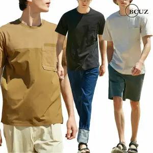 [하프클럽/비커즈]남성 포켓 반팔 티셔츠 3종택1