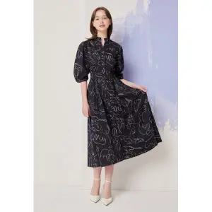 갤러리아 백 밴딩 턱 슬리브 셔츠 원피스(GN8A0OP32)*