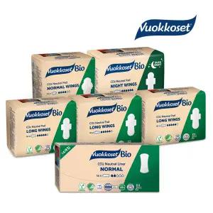VUOKKOSET 뷰코셋 생리대 노말윙1팩+롱윙3팩+나이트윙1팩+팬티라이너(14p)1팩