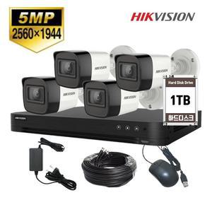 HIKVISION 500만화소 5MP 초고화질 CCTV자가설치 세트 실외 4대 패키지