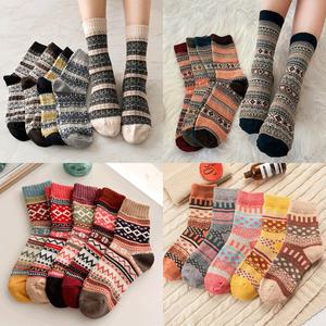 [4종] 여성 겨울 두꺼운 아웃도어 캠핑양말 방한 쿠션양말 5켤레세트