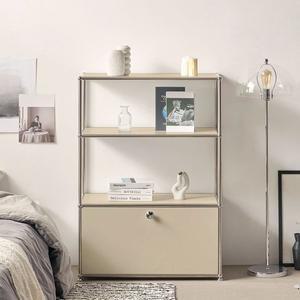 [포스트모던]티노 미드센추리 철제 도어 모듈 수납장 77cm 3단