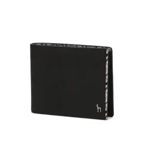 [헤지스](대구신세계)[CHESTER] 블랙 체크라인장식 소가죽 반지갑 HJWA5E291BK