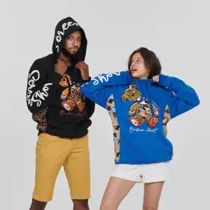 H1121 무니크영 브로큰 하트 베어 후드 티셔츠