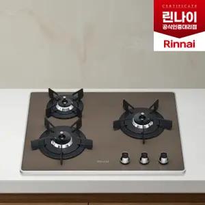 린나이 가스레인지 3구 빌트인 브라운 건전지교체형 RBR-P3531BD
