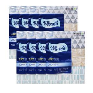 미래생활 잘풀리는집 스퀘어 미용티슈 각티슈 200매 3입 X8팩 화장지