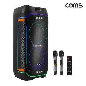 Coms 이동식 블루투스 스피커 앰프 무선 마이크 500W 버스킹 노래방 KY1000