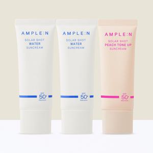 [코리아나/앰플엔] 솔라샷 선크림 3종 (워터2종+톤업)