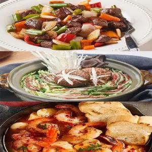 Fresh 밀키트 집들이음식 파티음식 인기세트 3종 (찹스테이크+밀푀유나베+감바스알아히요)