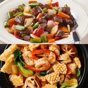 [후레쉬앤푸드]Fresh 밀키트 간편식 간편조리 인기세트 2종 (찹스테이크+해물누룽지탕)